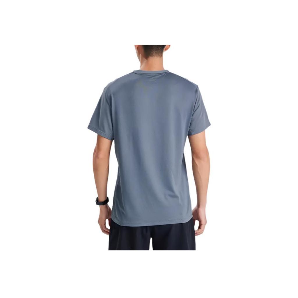 Asics Breathable Comfortable Moisture-Wicking Solid Color Small Logo Short Sleeve T-Shirt Men Tops Dark-Gray 2031E450-020