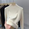 Cashmere Blouse Semi-turtleneck Fleece Thickened Sweater Warm Integrated Fleece with Wool Bottoming Shirt Sweaters