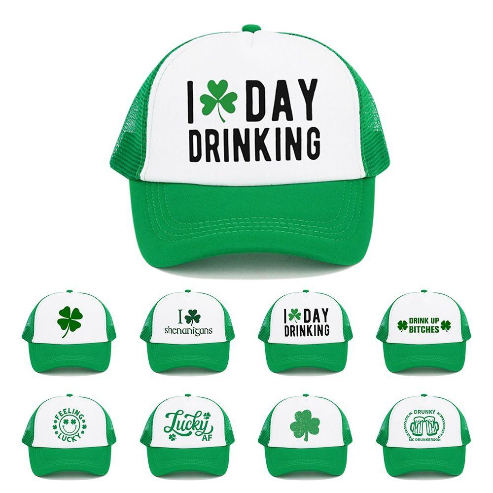 Green Velvet Clover Shamrock Hat Breathable Sun Hat Casual Peaked Cap  St. Patricks Day