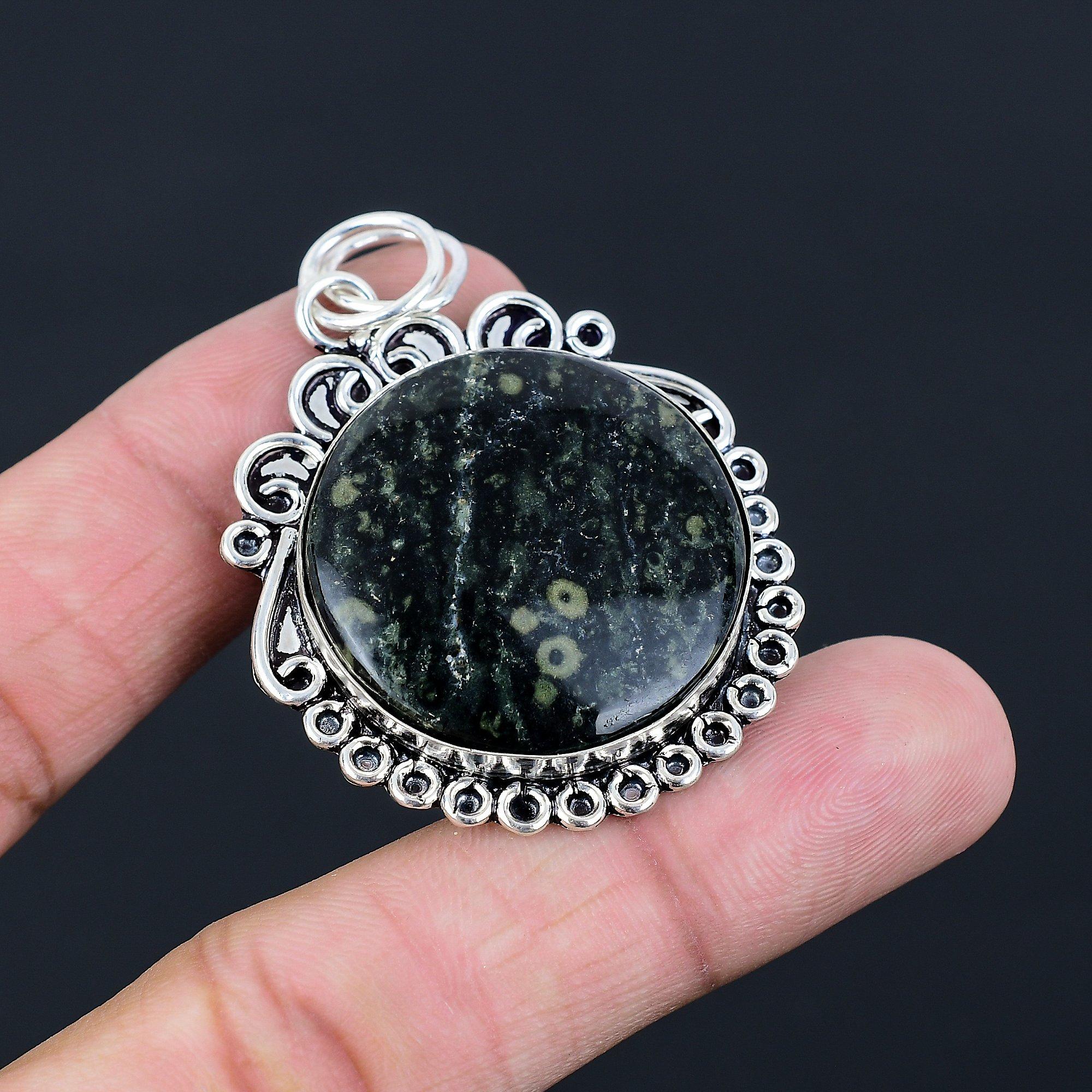 Натуральный камень Камбаба Яшма Кулон Ювелирные изделия из стерлингового серебра 925 пробы для женщин