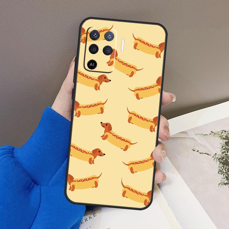 

Cartoon Dachshund Sausage Dog Case For Oppo A78 A38 A18 A98 A58 A60 A80 A40 A96 A76 A16 A94 A74 A54 A15 A17 A57 A77 A5 Pro OPPO A15