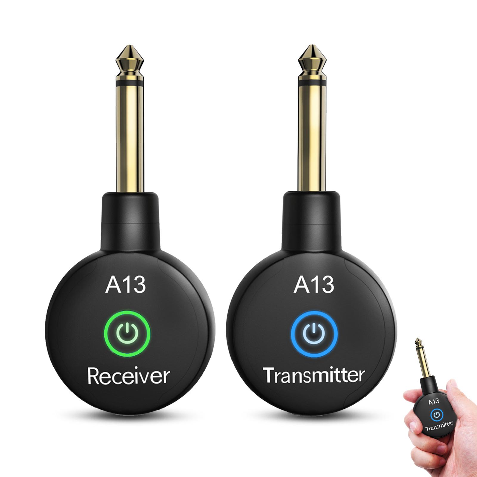 

2.4G Wireless Guitar System Rechargeable Guitar Transmitter Receiver Dual Modes Switching Plug and Play Automatic Pairing