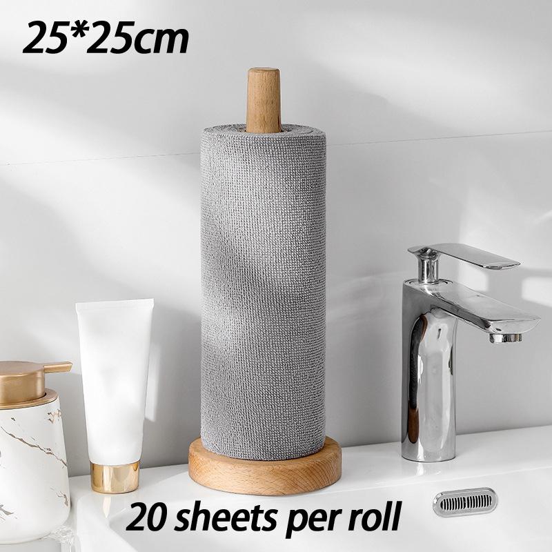 

New Reusable Cleaning Wipe Household Kitchen Cloth Microfiber Towel Rolls Dish Rags Wash Paper Towel Replacement 1 Roll Of 20 Sh