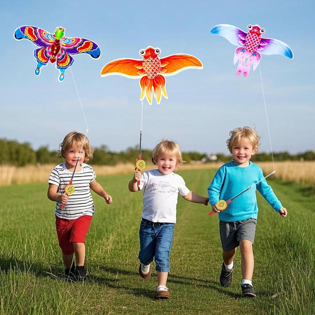 164Ft/50M Eagle Kite - Easy Fly Fishing Rod Kite For Kids & Beginners, Perfect For Beach, Park & Outdoor Activities