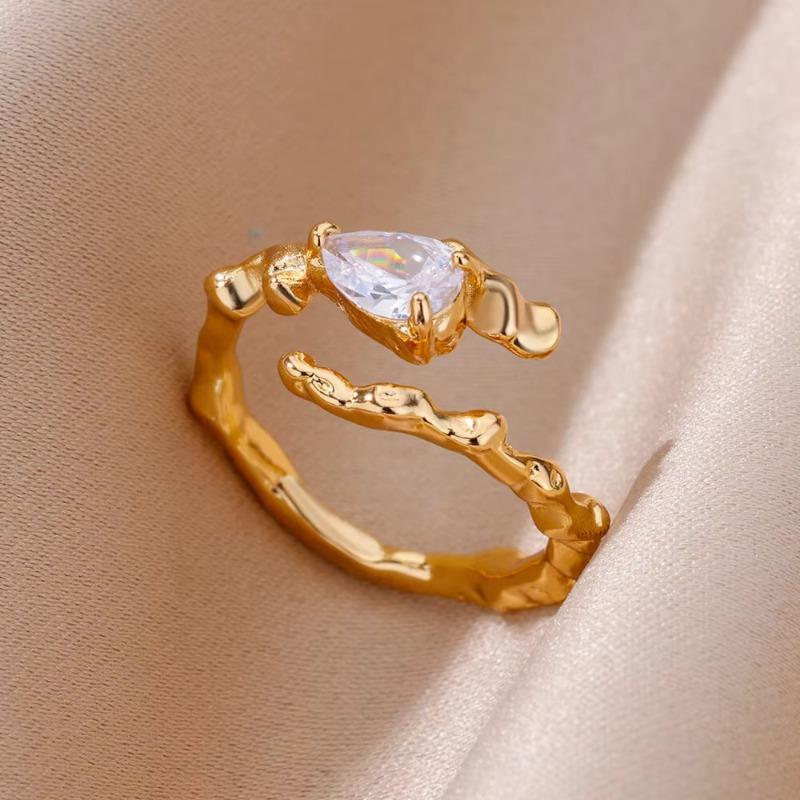 Hot-selling Micro-inlaid Colored Treasure Zircon Ring Women's Simple and Versatile Unique Design Love Geometric Light Luxury Ring