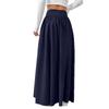2026 Solid Color High Waist Pleated Skirt: Autumn Drape, Tummy Control, Mid-Length, Casual