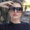 Fashion Square Sunglasses Women Vintage  Oversize T Women's Sun Glasses Black Gradient Female Glasses Men's Oculos UV400