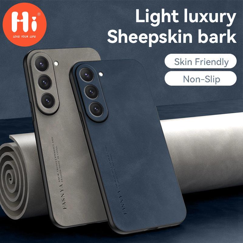 

Чехол для телефона из искусственной овчины с ощущением кожи для iPhone Samsung Xiaomi Infinix, ультратонкий полузавернутый чехол с защитой от отпечатков пальцев, задняя крышка