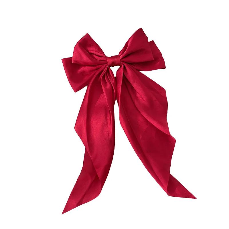 

1/2Pcs Set Women s Girls Fashion Bowknot Satin Ribbon Hair Clips Elegant Ponytail Barrettes for Casual Party Hair Accessories