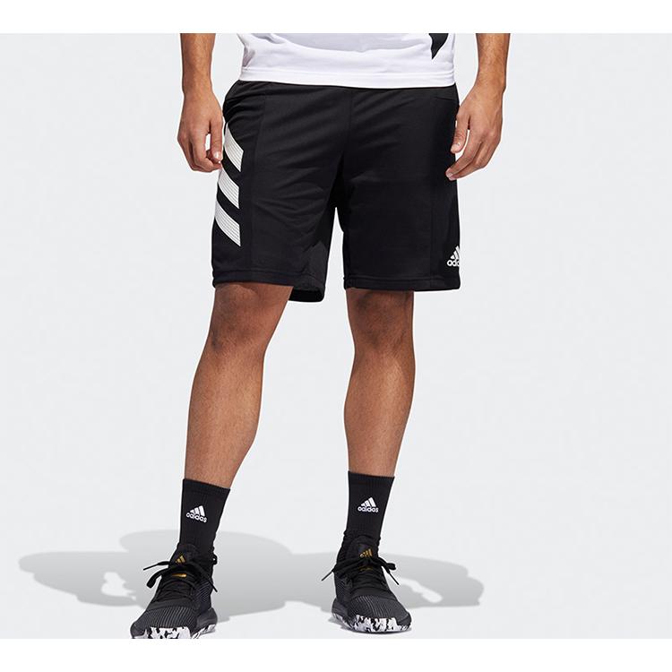 Adidas Basketball Shorts Men's Black Moderate Straight Fit Pants DX6656