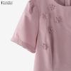 ZANZEA Abito estivo casual da donna con scollo rotondo e maniche corte