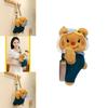 Adorable Brown Butter Bear Plush Crossbody Bag With Cute Denim Overalls For Girls