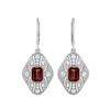 Garnet Filigree Dangle Women Wedding Earrings-925 Sterling Silver