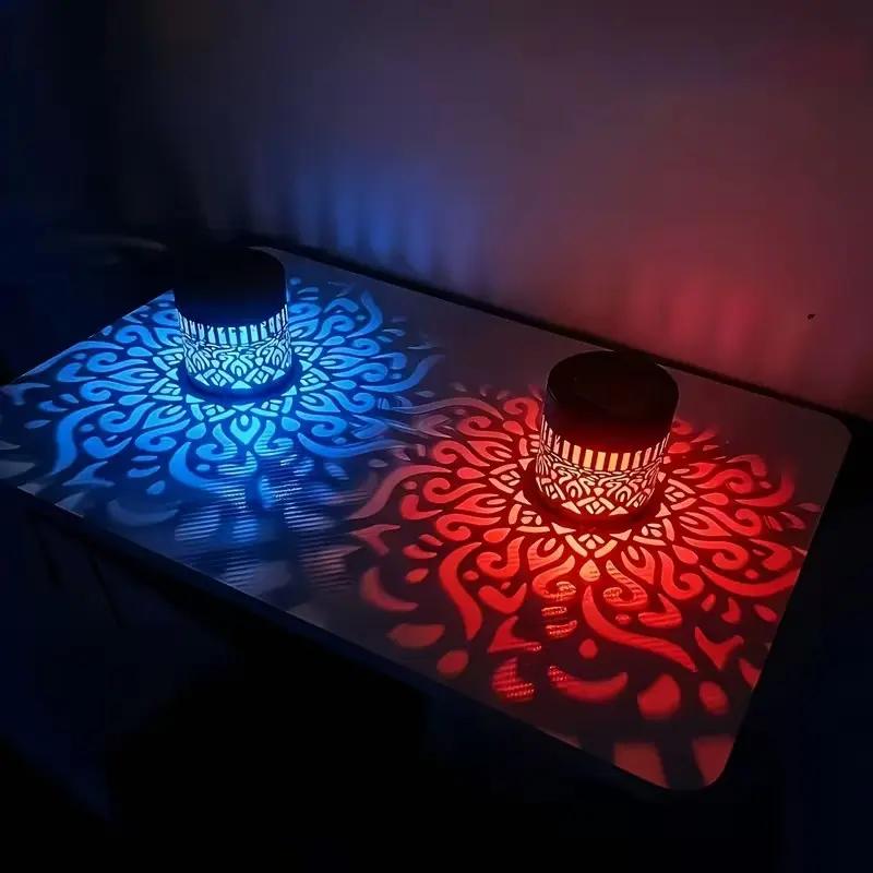 Solar Mandala Projector Wall Lights, Waterproof Metal Fence Light, Outdoor Decor for Garden, Patio, Backyard, Courtyard