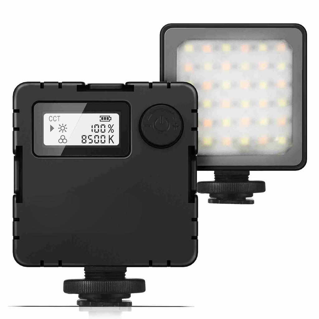 LED Photography Fill Light Dual Color Temperature 2800K 8500K Brightness Adjustable Fill Light with LCD Display Black
