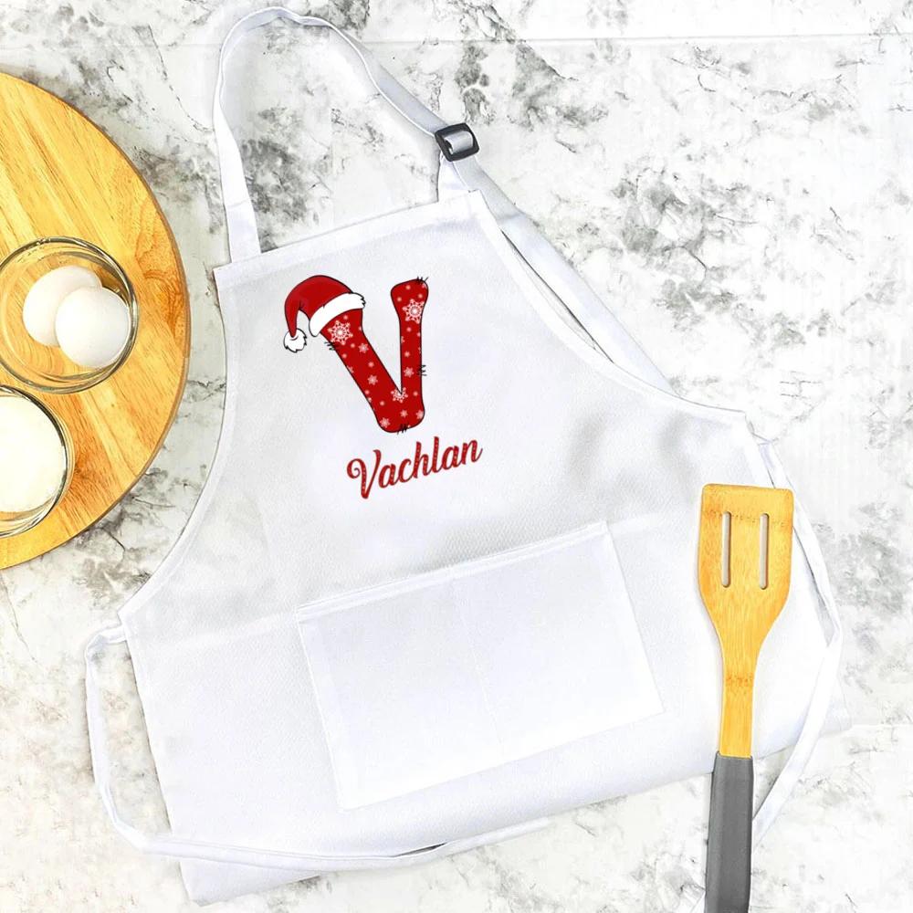 Personalized Apron for Kids Initial and Name Custom Toddler Apron for Girls and Boy Cooking Baking Kitchen Apron
