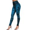Collant sui fianchi da donna Pantaloni a matita Jeans imitazione Jeans leggings slim elasticizzati alla moda