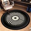 Runder Teppich im Vinyl-Schallplatten-Design, modern, inspirierend, rutschfest, für Homeoffice, Gaming-Zimmer, motivierende Dekoration, Bodenmatte