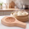Wooden Steamed Bun Mold: DIY Baozi Dumpling Mooncake Pastry Maker with Filling Spoon - Sturdy Solid Wood Kitchen Tool for Family Cooking 8.15 inch