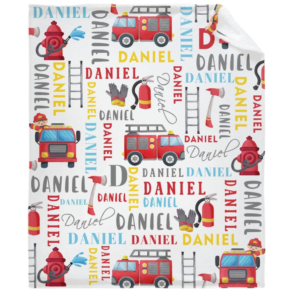 Firefighter Theme Printed Blanket for Sofa Bed Travel Camping Living Room Office Conditioning Blanket for All Seasons Gifts