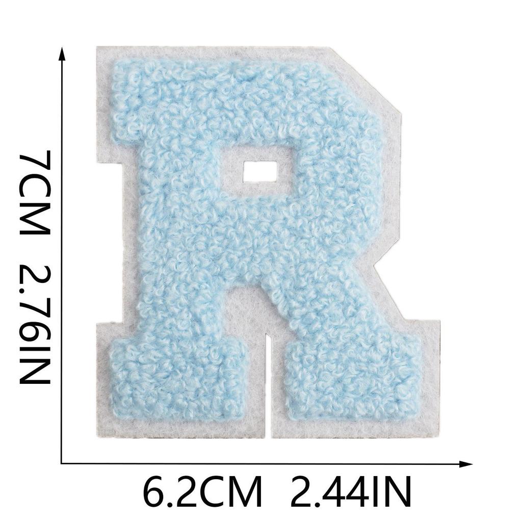 Roaring Sky 7cm Light Blue Chenille Embroidery Patch for Bags and Decor