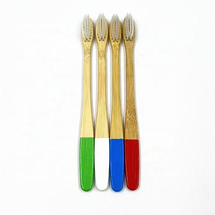 Eco-Friendly Disposable Bamboo Toothbrush for Adults and Kids Soft Medium Bristles with Colorful Handle for Home and Hotel Use