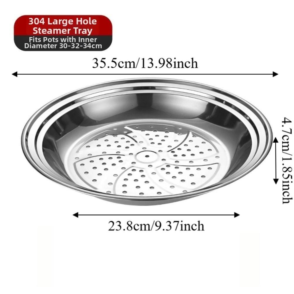 Large Hole Kitchen Steam Tray Round Pot Steam Insert Stainless Steel Steamer Basket Kitchenware