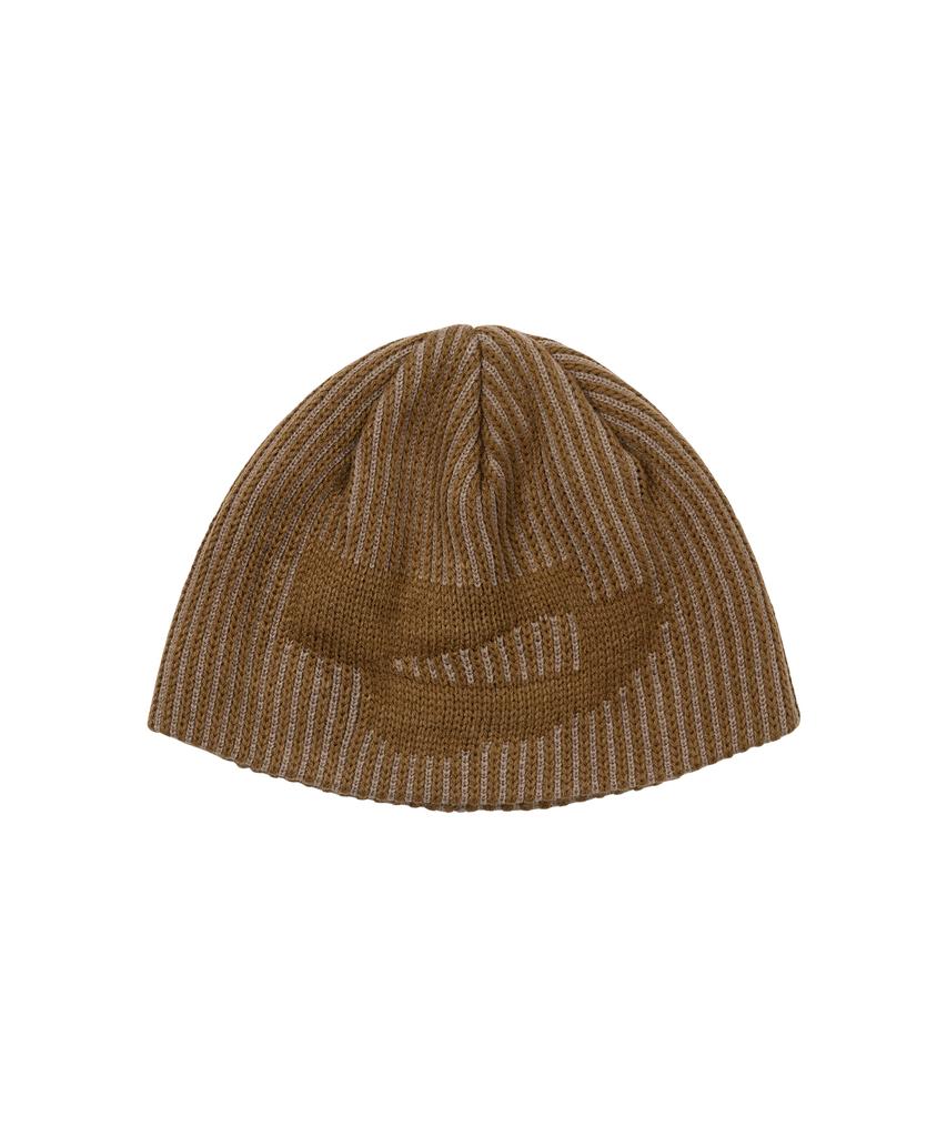 WELLBEING EXPRESS Ribbed Symbol Beanie Brown