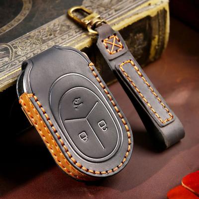 Leder Autoschlüssel Hülle Schlüsselanhänger Halter Etui Schutz für Nio ET7 ET5 2022 2023 2024 3-Tasten Keyless Go Fernbedienung Schale Zubehör