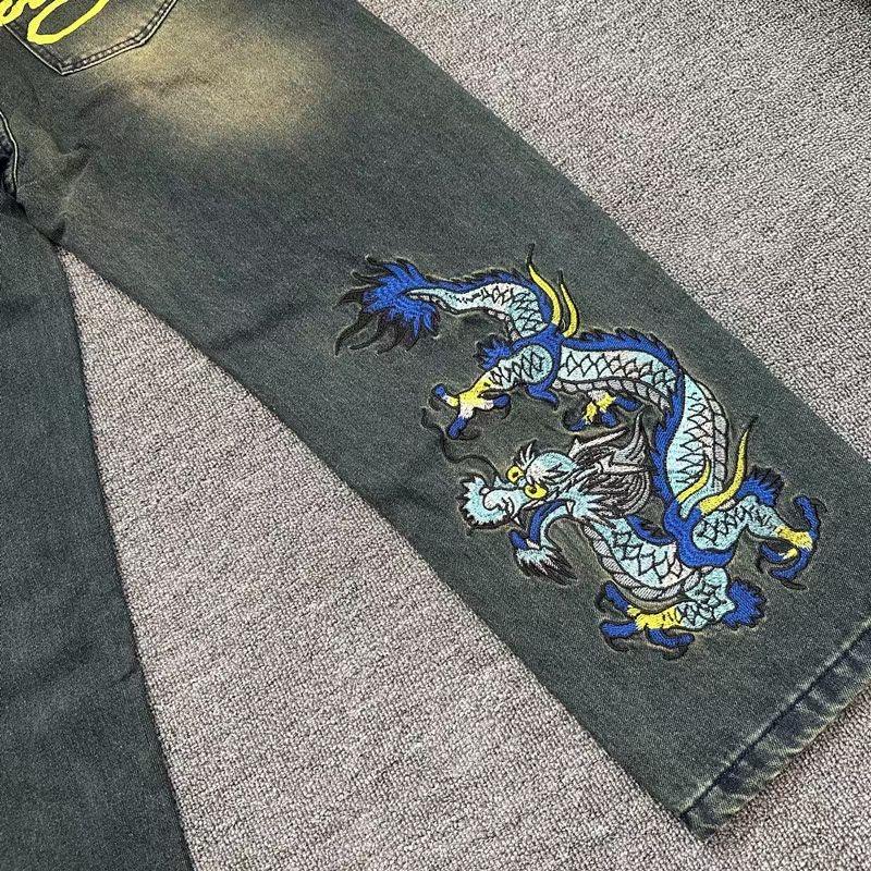 ZYLLO High Street Hip-hop Embroidery Niche Design Stylish Jeans Trousers