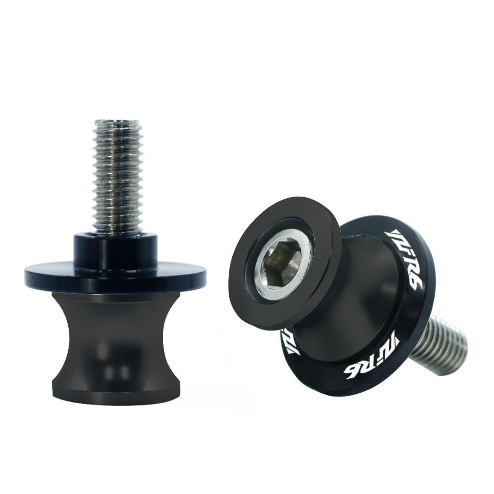 For YAMAHA YZF R6 YZF-R6 YZFR6 All Years 2PCS 6/8/10MM Motorcycle Swing Arm Sliders Spools CNC Swing Arm Stand Screw Paddock
