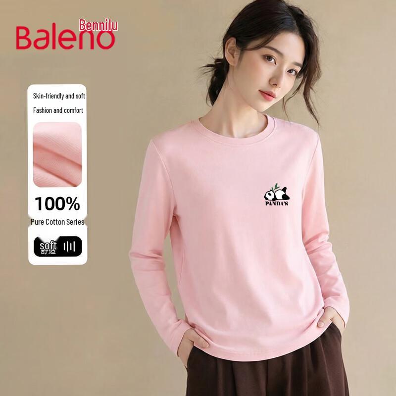 Baleno Women's 100% Cotton Loose Fit Long Sleeve Round Neck T-shirt