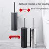 Wall-Mounted Stainless Steel Toilet Brush with Odor-Proof Long Handle and Round Holder for Bathroom Cleaning