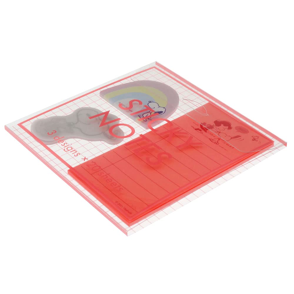 Sunstar Stationery Snoopy Sticky Notes in Clear Glitter with S2831589 Case, Pink,