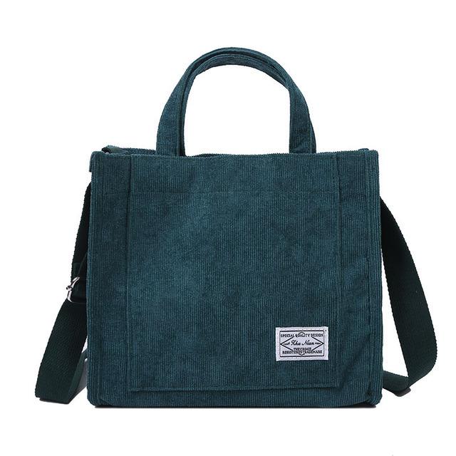 Corduroy Casual Women'S Tote Shoulder Bag Retro Art Canvas Crossbody Bags For Womencotton Zipper Handbags Luxury Designer