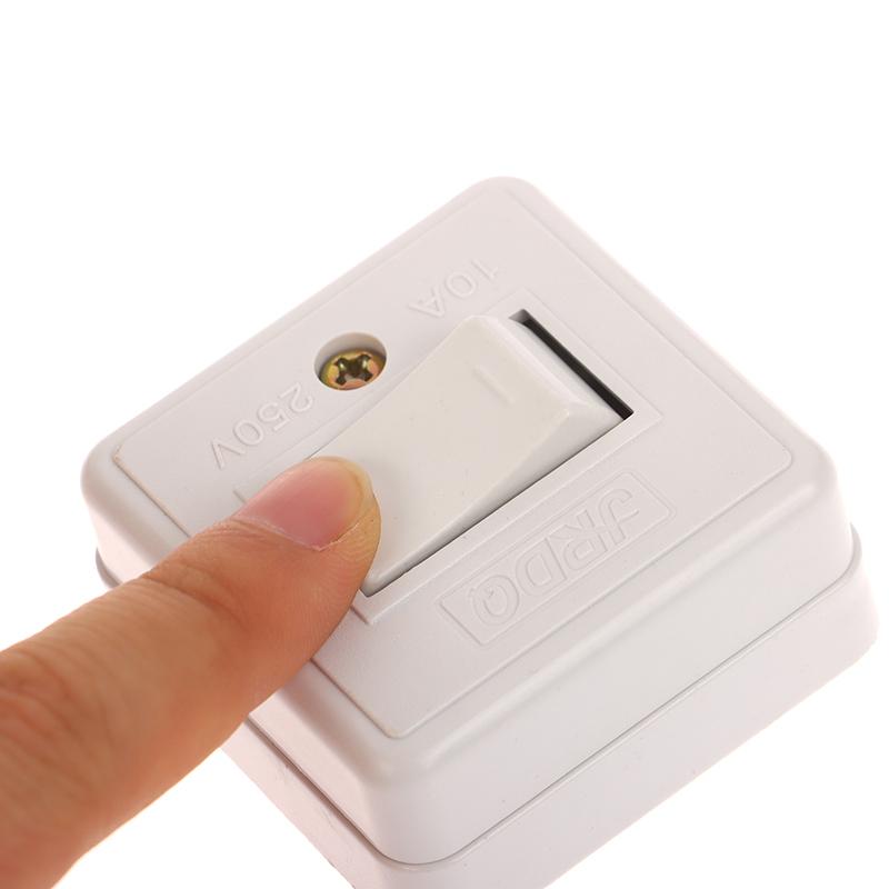 10Pcs Hand-Held Bedside Switch Square Flat Button Single Control Switch Wiring Button Rocker