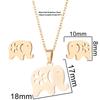 2025 New Wholesale Animals Gold Color Smooth Zircon Set For Women Elephant Necklace And Earring Set Cute Accessories Gift Sets