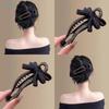 Strass Haarspange Klassische Entenschnabelspange Schwarze Schleife Praktische Haarnadel Mädchen Haarnadel Haaraccessoires