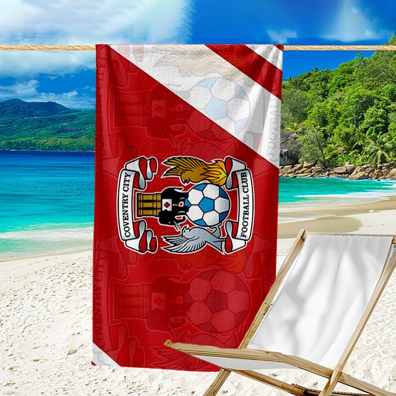 Newcastle United Wappen Aufgedrucktes Strandtuch, Super Weiche Mikrofaser, Perfektes Geschenk Geburtstag, für Pool, Strand, Reisen, für Familie und Freunde
