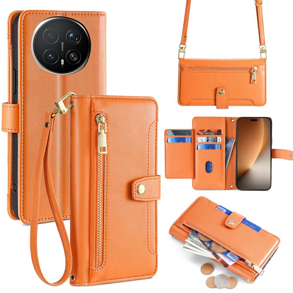 Etui Skórzane z Kieszonką na Zamek Błyskawiczny Portfel Pokrowiec na Telefon z 2 Paskami do Honor Magic8 Pro 5G