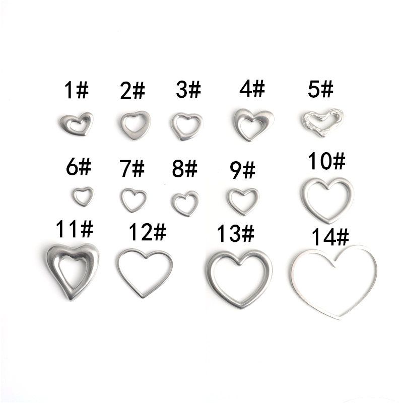 Fashion Stainless Steel Cut Out Heart Pendant Fashion Trendy Cool Punk Hip Hop Stylish Matching DIY Ornament Accessories