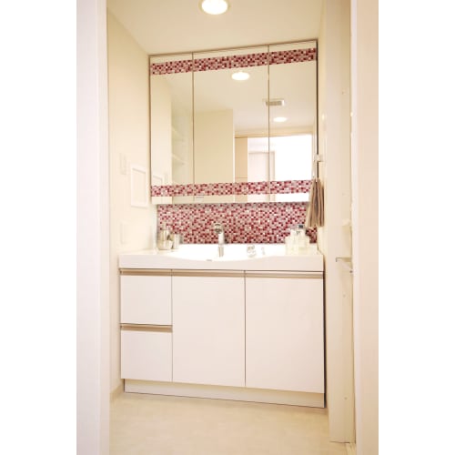 Meiwa Gravure Peel-and-Stick Deco Tile Sheet, Mosaic Tile, 40cm x 100cm, DGT-05 P (Pink), 0.5mm Thick