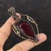 Faceted Kashmir Ruby Pendant Copper Wire Wrapped Pendant Titanium Beads Pendant Handmade Gemstone Pendant Copper Wire Jewelry Gift For Women