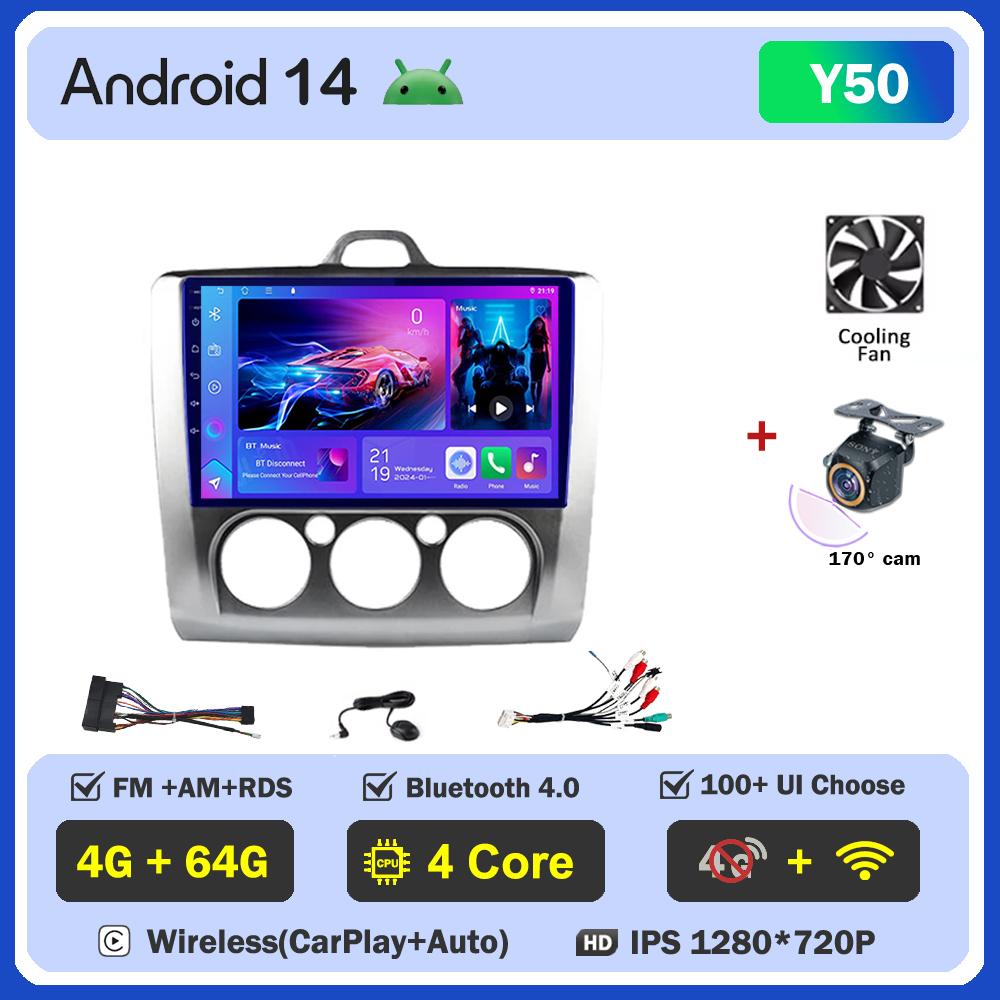 For Ford Focus 2 Mk2 2004-2011 Car Radio Player Car Carplay Screen Autoradio Mirror Link Car Intelligent Systems 8 Core RDS 4G
