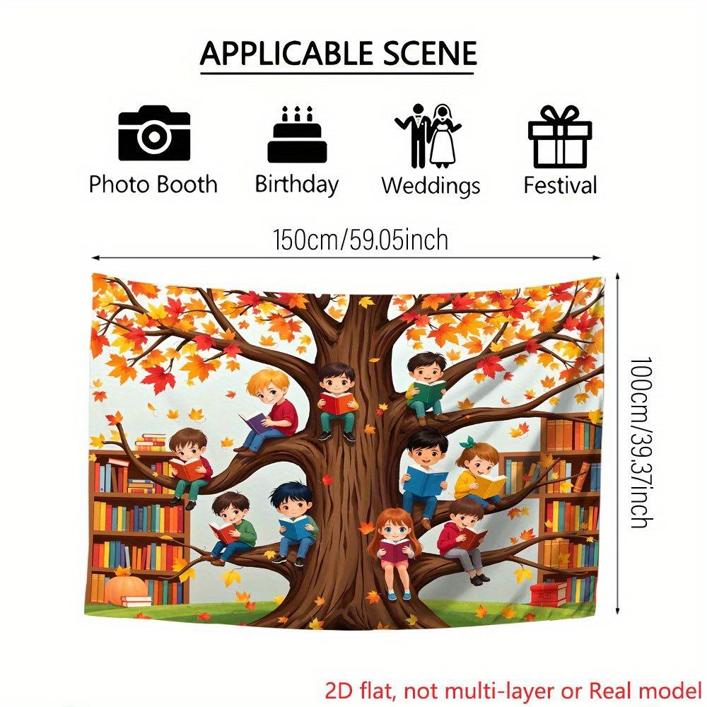 2D flat printing party banner 1 piece Qiu Shu reading background banner High-definition printed backgroundzyc