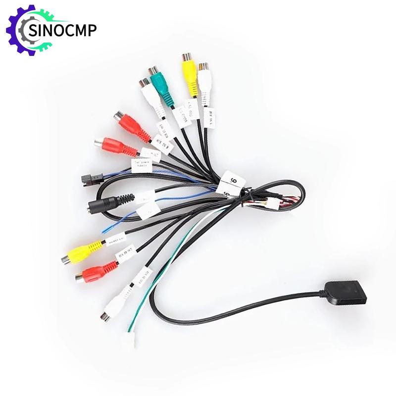 20 Pin RCA Output Cable With Microphone For Car Android Teyes Radio Pure Copper Component Converter Adapter Audio Video Cable