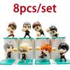 2pcs-8pcs/set Haikyuu!! Anime Model Doll Volleyball Boys Action Anime Figures Model  Toys Fans Collectible Gifts