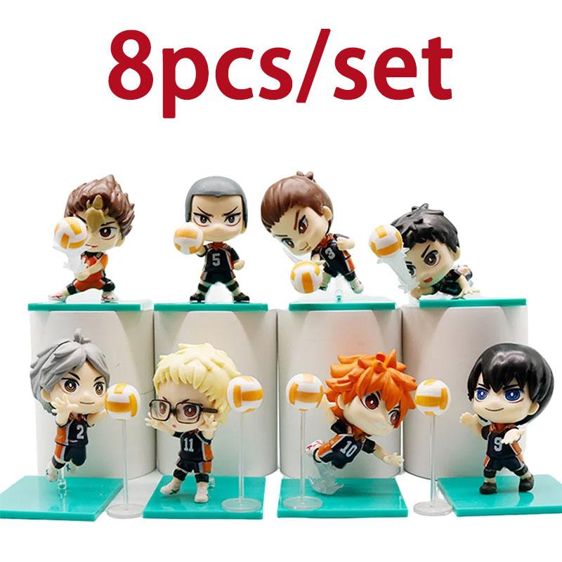 2pcs-8pcs/set Haikyuu!! Anime Model Doll Volleyball Boys Action Anime Figures Model Toys Fans Collectible Gifts