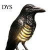 Dark Punk Room Decor Gothic Halloween Table Lamp, Spooky Raven Bat Skeleton Vintage Unique Gifts for Goth Lovers Resin LED Night Light Party, Tabletop