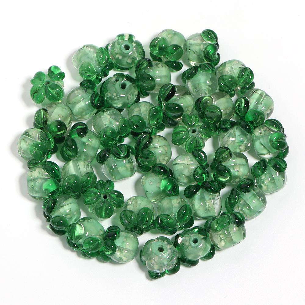 10pcs 11x13mm Luminous Lampwork Persimmon Beads Glass Loose Beads For Jewelry Making DIY Bracelets Phone Key Chain Accessories